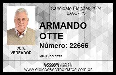 Candidato ARMANDO OTTE 2024 - BAGÉ - Eleições