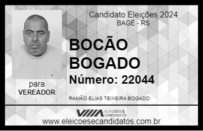 Candidato BOCÃO BOGADO 2024 - BAGÉ - Eleições