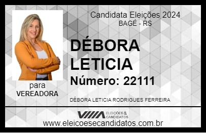 Candidato DÉBORA LETICIA 2024 - BAGÉ - Eleições