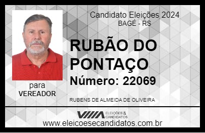 Candidato RUBÃO DO PONTAÇO 2024 - BAGÉ - Eleições