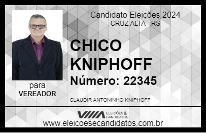 Candidato CHICO KNIPHOFF 2024 - CRUZ ALTA - Eleições