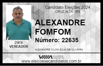 Candidato ALEXANDRE FOMFOM 2024 - CRUZ ALTA - Eleições