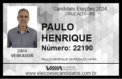 Candidato PAULO HENRIQUE 2024 - CRUZ ALTA - Eleições