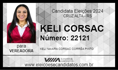 Candidato KELI CORSAC 2024 - CRUZ ALTA - Eleições