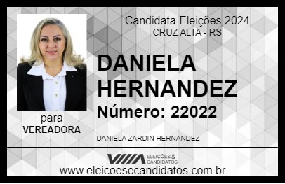 Candidato DANIELA HERNANDEZ 2024 - CRUZ ALTA - Eleições