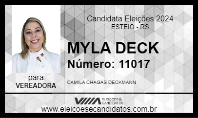 Candidato MYLA DECK 2024 - ESTEIO - Eleições