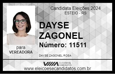 Candidato DAYSE ZAGONEL 2024 - ESTEIO - Eleições