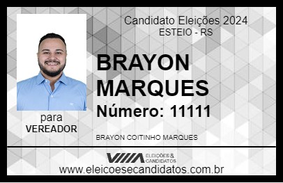 Candidato BRAYON MARQUES 2024 - ESTEIO - Eleições