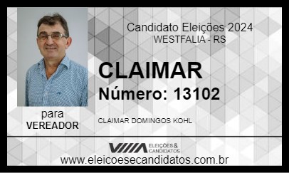 Candidato CLAIMAR 2024 - WESTFALIA - Eleições