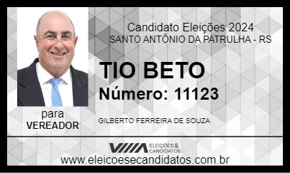 Candidato TIO BETO 2024 - SANTO ANTÔNIO DA PATRULHA - Eleições