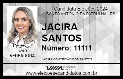 Candidato JACIRA SANTOS 2024 - SANTO ANTÔNIO DA PATRULHA - Eleições