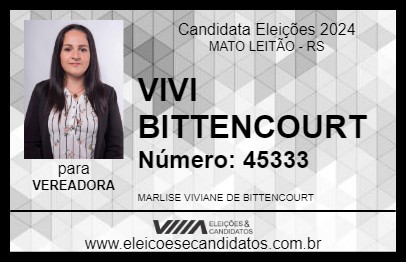 Candidato VIVI BITTENCOURT 2024 - MATO LEITÃO - Eleições