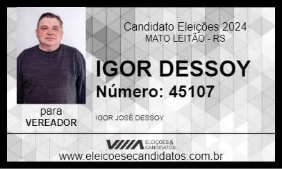 Candidato IGOR DESSOY 2024 - MATO LEITÃO - Eleições