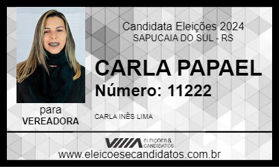 Candidato CARLA PAPAEL 2024 - SAPUCAIA DO SUL - Eleições