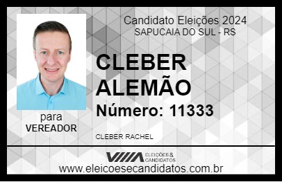 Candidato CLEBER ALEMÃO 2024 - SAPUCAIA DO SUL - Eleições