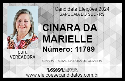 Candidato CINARA DA MARIELLE 2024 - SAPUCAIA DO SUL - Eleições