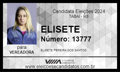 Candidato ELISETE 2024 - TABAÍ - Eleições