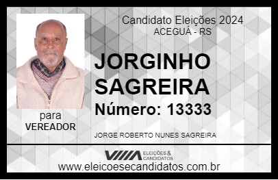 Candidato JORGINHO SAGREIRA 2024 - ACEGUÁ - Eleições