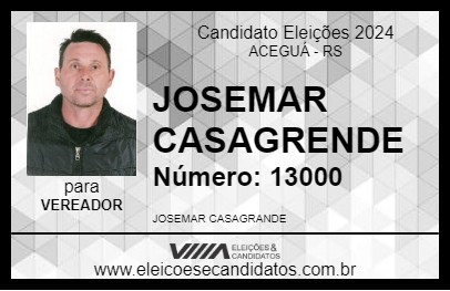 Candidato JOCEMAR CASAGRANDE 2024 - ACEGUÁ - Eleições