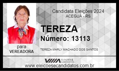 Candidato TEREZA 2024 - ACEGUÁ - Eleições