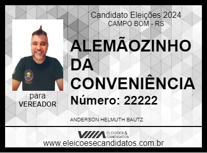 Candidato ALEMÃOZINHO DA CONVENIÊNCIA 2024 - CAMPO BOM - Eleições