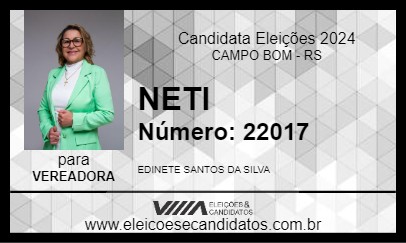 Candidato NETI 2024 - CAMPO BOM - Eleições