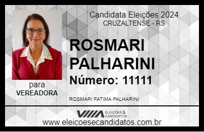 Candidato ROSMARI PALHARINI 2024 - CRUZALTENSE - Eleições