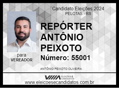 Candidato REPÓRTER ANTÔNIO PEIXOTO 2024 - PELOTAS - Eleições