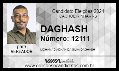 Candidato DAGHASH 2024 - CACHOEIRINHA - Eleições