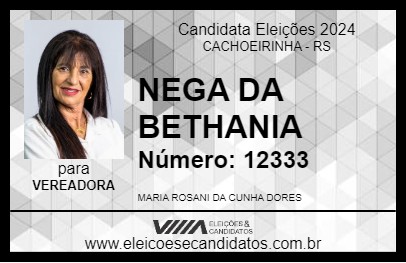 Candidato NEGA DA BETHANIA 2024 - CACHOEIRINHA - Eleições