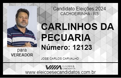 Candidato CARLINHOS DA PECUARIA 2024 - CACHOEIRINHA - Eleições