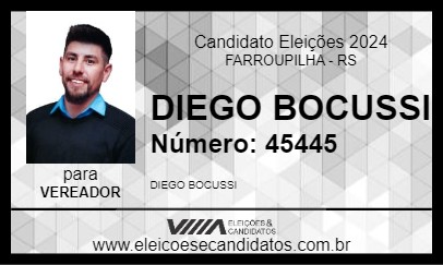 Candidato DIEGO BOCUSSI 2024 - FARROUPILHA - Eleições