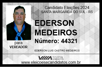 Candidato EDERSON MEDEIROS 2024 - SANTA MARGARIDA DO SUL - Eleições