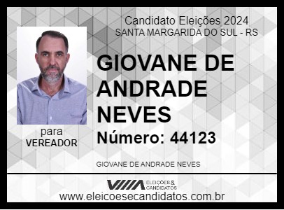 Candidato GIOVANE DE ANDRADE NEVES 2024 - SANTA MARGARIDA DO SUL - Eleições