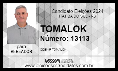 Candidato TOMALOK 2024 - ITATIBA DO SUL - Eleições