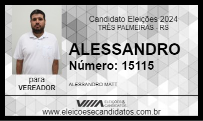 Candidato ALESSANDRO 2024 - TRÊS PALMEIRAS - Eleições