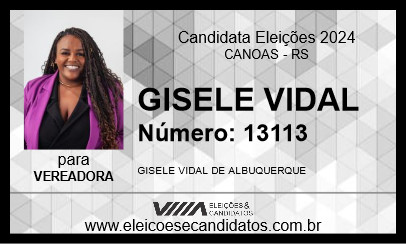 Candidato GISELE VIDAL 2024 - CANOAS - Eleições