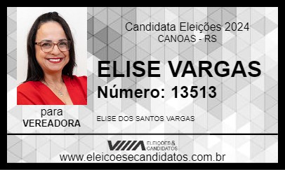 Candidato ELISE VARGAS 2024 - CANOAS - Eleições