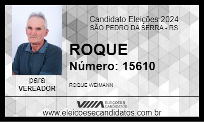 Candidato ROQUE 2024 - SÃO PEDRO DA SERRA - Eleições