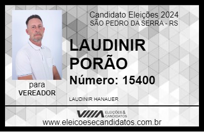 Candidato LAUDINIR PORÃO 2024 - SÃO PEDRO DA SERRA - Eleições