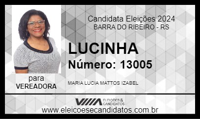 Candidato LUCINHA 2024 - BARRA DO RIBEIRO - Eleições