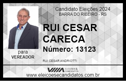 Candidato RUI CESAR CARECA 2024 - BARRA DO RIBEIRO - Eleições