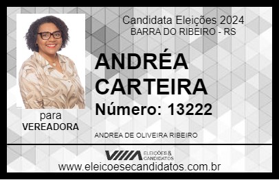 Candidato ANDRÉA CARTEIRA 2024 - BARRA DO RIBEIRO - Eleições