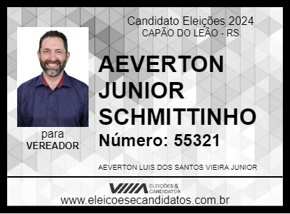 Candidato AEVERTON JUNIOR SCHMITTINHO 2024 - CAPÃO DO LEÃO - Eleições