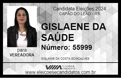 Candidato GISLAINE DA SAÚDE 2024 - CAPÃO DO LEÃO - Eleições