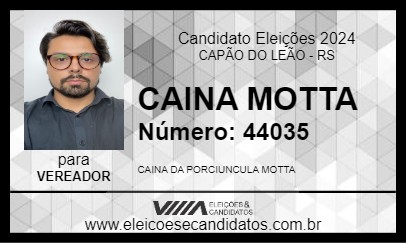 Candidato CAINA MOTTA 2024 - CAPÃO DO LEÃO - Eleições