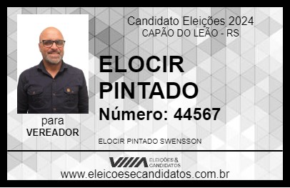 Candidato ELOCIR PINTADO 2024 - CAPÃO DO LEÃO - Eleições