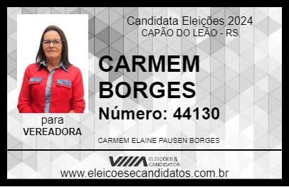 Candidato CARMEN BORGES 2024 - CAPÃO DO LEÃO - Eleições