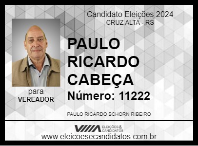 Candidato PAULO RICARDO CABEÇA 2024 - CRUZ ALTA - Eleições