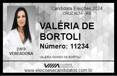 Candidato VALÉRIA DE BORTOLI 2024 - CRUZ ALTA - Eleições